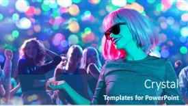  Presentation with black people - Slide set enhanced with nightlife-entertainment-and-people-concept background and a ocean colored foreground