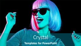  Presentation with ultra - Colorful slide deck enhanced with nightlife-fashion-and-people-concept backdrop and a ocean colored foreground