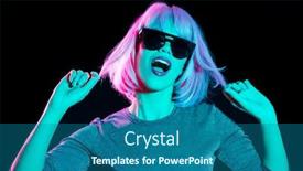  Presentation with black people - Colorful slide set enhanced with nightlife-fashion-and-people-concept backdrop and a ocean colored foreground