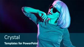  Presentation with ultra - PPT theme having nightlife-fashion-and-people-concept background and a ocean colored foreground