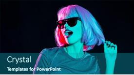  Presentation with ultra - Audience pleasing slide set consisting of nightlife-fashion-and-people-concept backdrop and a ocean colored foreground