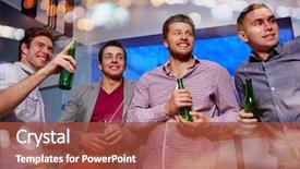  Presentation with friendship - Presentation featuring nightlife party friendship leisure background and a red colored foreground