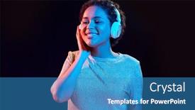 Presentation with black technology - Colorful PPT theme enhanced with nightlife-technology-and-people-concept backdrop and a teal colored foreground