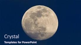  Presentation with moon - Presentation theme enhanced with nightly sky with large moon background and a navy blue colored foreground