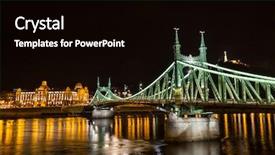  Presentation with danube - Audience pleasing slide deck consisting of nightshot-at-bridge-on-danube backdrop and a black colored foreground