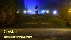  Presentation with nighttime - Colorful presentation enhanced with nighttime image of lenin monument backdrop and a  colored foreground