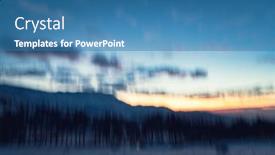  Presentation with nighttime - PPT theme consisting of nighttime-landscape-of-snowy-mountains background and a teal colored foreground