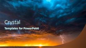  Presentation with nighttime - Presentation design consisting of nighttime-tornadic-mezocyclone-lightning-storm background and a navy blue colored foreground