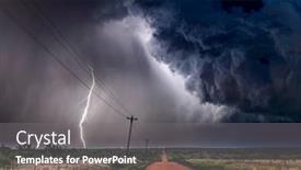  Presentation with tornado - Slide set with nighttime-tornadic-mezocyclone-lightning-storm background and a gray colored foreground