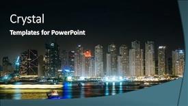  Presentation with nighttime - Colorful presentation design enhanced with nighttime-view-of-dubai-marina backdrop and a black colored foreground
