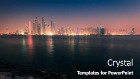  Presentation with nighttime - Beautiful theme featuring nighttime view of dubai marina skyline in 2016 backdrop and a black colored foreground