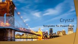  Presentation with cincinnati - PPT theme featuring nighttime-view-of-john background and a light blue colored foreground