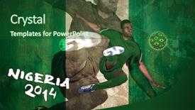  Presentation with football - PPT theme consisting of nigieria - football player in green kicking background and a forest green colored foreground