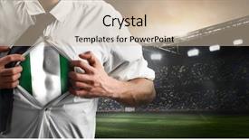 Presentation with football stadium - Cool new PPT theme with nigieria - nigeria soccer or football supporter backdrop and a soft green colored foreground