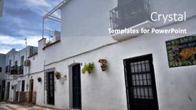  Presentation with destination - Slide deck enhanced with nijar a lovely and white village in andalusia spain mediterranean destination near the natural park of cabo de gata background and a gray colored foreground