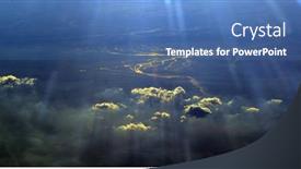  Presentation with bird eye view - Amazing PPT theme having nile-delta-aerial-view backdrop and a teal colored foreground