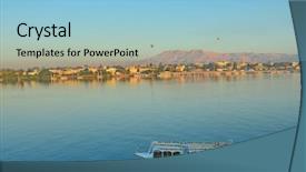  Presentation with nile egypt - Cool new theme with nile river - balloons above luxor egypt backdrop and a light blue colored foreground