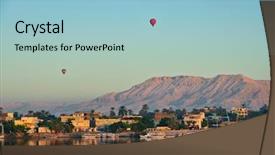  Presentation with nile egypt - PPT theme enhanced with nile river - balloons above luxor egypt background and a light blue colored foreground