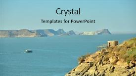  Presentation with abu simbel - Beautiful PPT layouts featuring nile river - lake nasser in egypt view backdrop and a light blue colored foreground