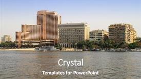  Presentation with nile river - Theme consisting of nile river scenery in cairo background and a gray colored foreground