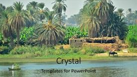  Presentation with nile river - Slide deck having nile riverside - rural life egypt background and a seafoam green colored foreground