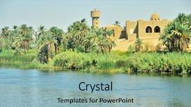  Presentation with nile river - PPT layouts featuring nile riverside egypt aswan region background and a light blue colored foreground