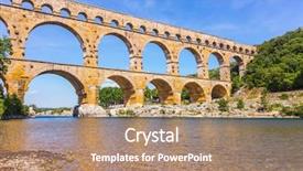  Presentation with aqueduct - PPT layouts enhanced with nims - aqueduct pont du gard background and a coral colored foreground