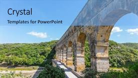  Presentation with aqueduct - Presentation theme consisting of nims - famous aqueduct from roman times background and a  colored foreground