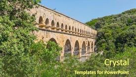  Presentation with aqueduct - Amazing PPT layouts having nims - famous aqueduct from roman times backdrop and a  colored foreground