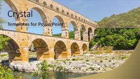  Presentation with preserved - PPT layouts having nims - pont du gard is background and a coral colored foreground