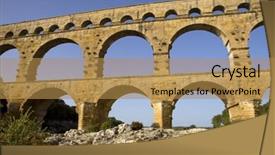 Presentation with aqueduct - Beautiful slide deck featuring nims - pont du gard roman aqueduct backdrop and a  colored foreground