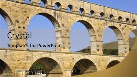 Presentation with aqueduct - Theme with nims - pont du gard roman aqueduct background and a  colored foreground