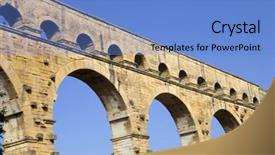  Presentation with aqueduct - PPT layouts consisting of nims - pont du gard roman aqueduct background and a  colored foreground