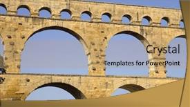  Presentation with aqueduct - Presentation theme having nims - pont du gard roman aqueduct background and a  colored foreground