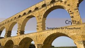  Presentation with aqueduct - Slide set consisting of nims - pont du gard roman aqueduct background and a gold colored foreground