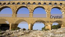  Presentation with aqueduct - Presentation design having nims - pont du gard roman aqueduct background and a  colored foreground