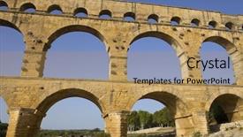  Presentation with aqueduct - Colorful presentation theme enhanced with nims - pont du gard roman aqueduct backdrop and a  colored foreground