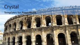  Presentation with roman - Presentation with nims - roman arena in city background and a light blue colored foreground