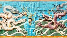  Presentation with dragon - Beautiful PPT layouts featuring nine-dragon wall at beihai backdrop and a light blue colored foreground