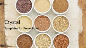  Presentation with rice grains - Presentation design having nine healthy gluten free grains background and a lemonade colored foreground