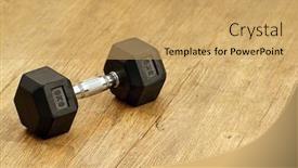  Presentation with weight - Amazing presentation design having nine-kg-weight-for-workingout backdrop and a yellow colored foreground