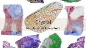  Presentation with minerals - Slide deck having nine-minerals-isolated-on-white background and a soft green colored foreground