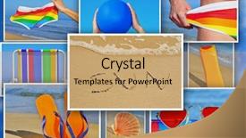 Presentation with beach ball - Audience pleasing PPT theme consisting of nine pictures of many beach backdrop and a coral colored foreground