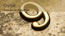  Presentation with gold - Audience pleasing PPT theme consisting of nine type - 9 gold digit on dark backdrop and a  colored foreground