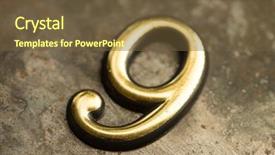  Presentation with burgundy gold - Amazing PPT layouts having nine type - 9 gold digit on dark backdrop and a  colored foreground