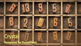  Presentation with black ink - Colorful presentation design enhanced with nine type - random letterpress numbers stained backdrop and a tawny brown colored foreground
