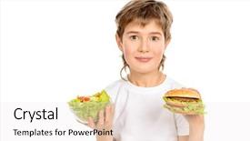  Presentation with fast food healthy - Beautiful slides featuring nine year old boy making backdrop and a sky blue colored foreground