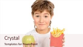  Presentation with fast food healthy - Presentation theme enhanced with nine year old boy making background and a lemonade colored foreground