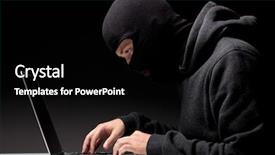  Presentation with personal data - Presentation design featuring ninja - computer hacker in a balaclava background and a black colored foreground