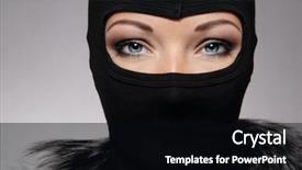  Presentation with eyes - Slide deck featuring ninja - head of woman with beautiful background and a black colored foreground